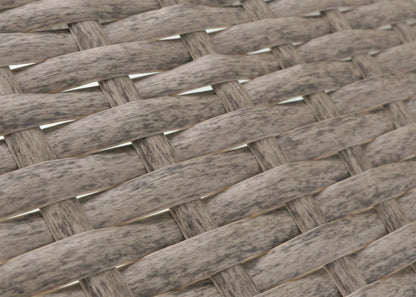 Halden poly rotan tuintafel, bijzettafel met glazen blad ~ grijs