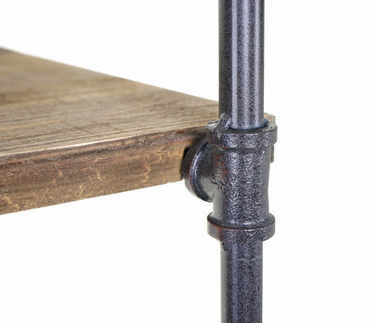 Staande plank MCW-D96, boekenplank woonkamer plank opslag plank, industrieel ontwerp 4 niveaus hout metaal 156x60x40cm