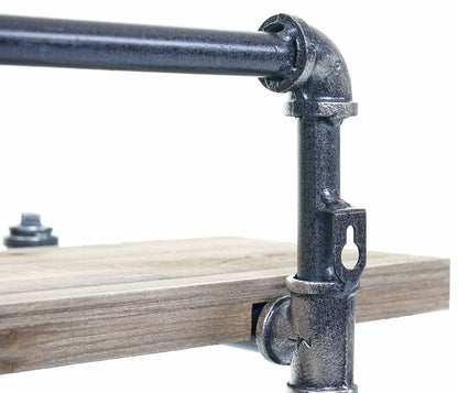 Wandkapstok MCW-D96, opbergplank Kapstok Hangende kapstok Kapstokpaneel, industrieel ontwerp 70x54x23cm