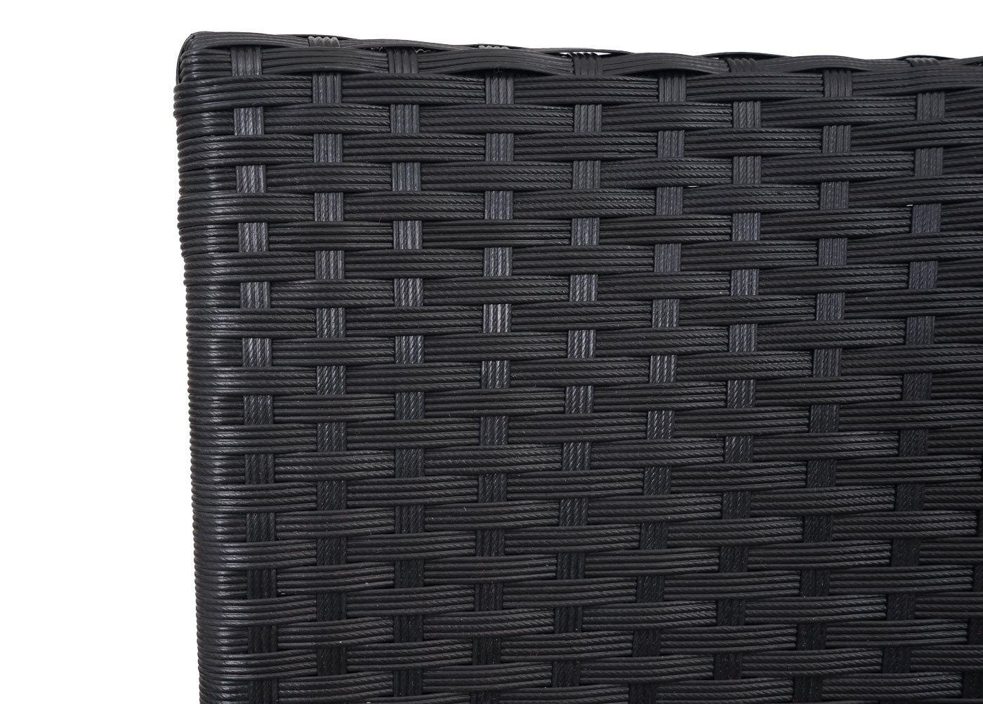 Poly-rattan bank met tafel MCW-E24, tuinbank zitgroep tuinbank, 132cm ~ zwart, donkergrijze kussens