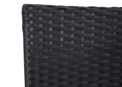 Poly-rattan bank met tafel MCW-E24, tuinbank zitgroep tuinbank, 132cm ~ zwart, donkergrijze kussens