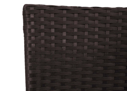 Poly-rattan bank met tafel MCW-E24, tuinbank zitgroep tuinbank, 132cm ~ bruin, kussens crème