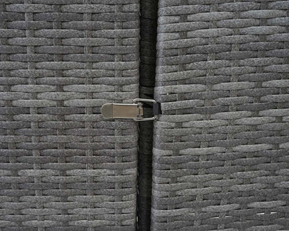 2-bins afvalbak deksel MCW-E25, afvalbak deksel afvalbak, poly rattan 2x120l ~ grijs