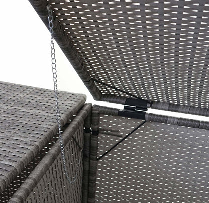 2-bins afvalbak deksel MCW-E25, afvalbak deksel afvalbak, poly rattan 2x120l ~ grijs