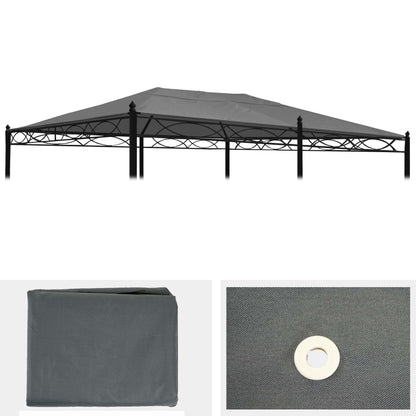 Vervangende afdekking voor pergola dak paviljoen Cadiz 5x3m ~ grijs