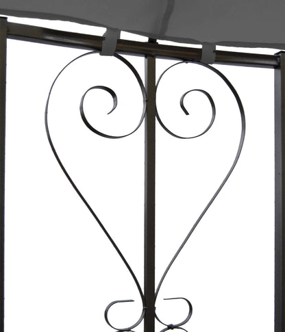 Pergola Almeria, rond tuinpaviljoen, stevig stalen frame Ø 3m ~ grijs