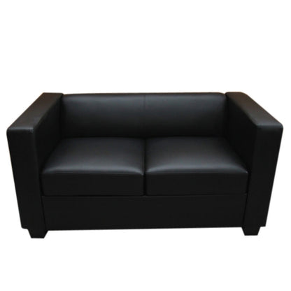 2-zits bank loungebank Lille ~ leder, zwart