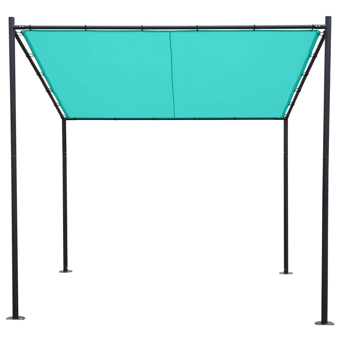 Pergola MCW-A22, aanbouw pergola tuinpaviljoen terrasoverkapping zonwering, 3x3m ~ turquoise