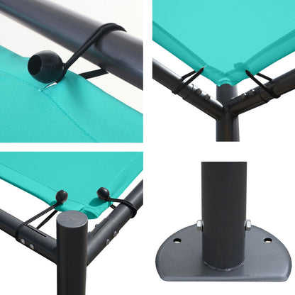Pergola MCW-A22, aanbouw pergola tuinpaviljoen terrasoverkapping zonwering, 3x3m ~ turquoise + zijwand