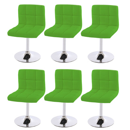 Set van 6 eetkamerstoelen Bureaustoel Stoel Kavala kunstleer chroom ~ groen