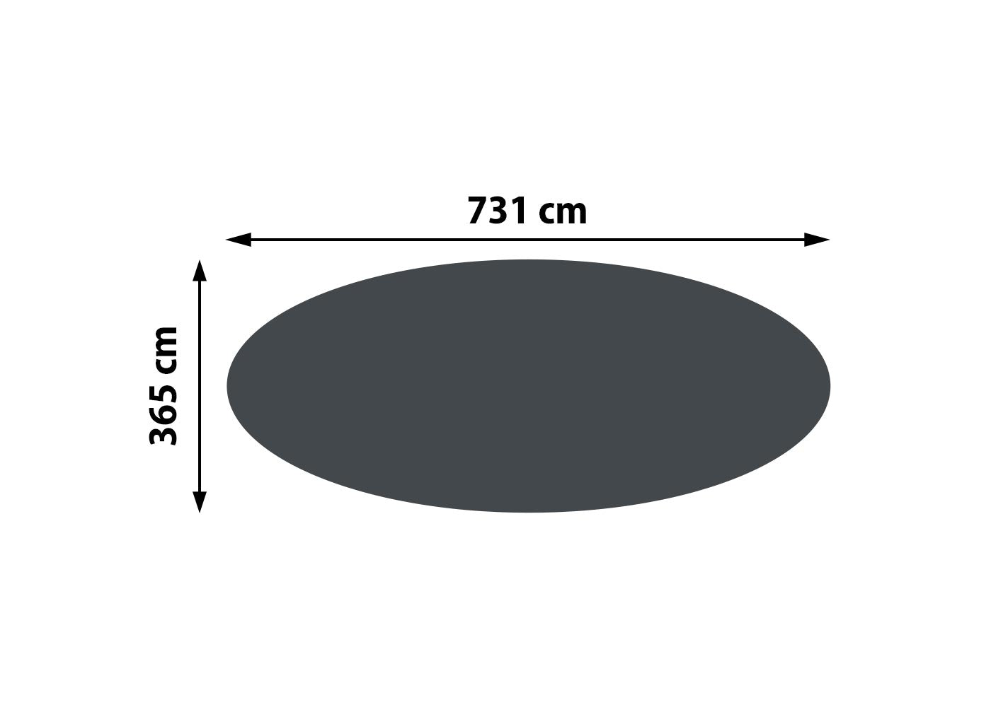 Zwembadafdekking Warmtezeil Afdekzeil Zonnezeil Zonnezeil, dikte: 400 µm ~ ovaal 7,31x3,65m zwart