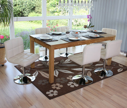 Set van 2 eetkamerstoelen Bureaustoel Stoel Kavala kunstleer chroom ~ crème