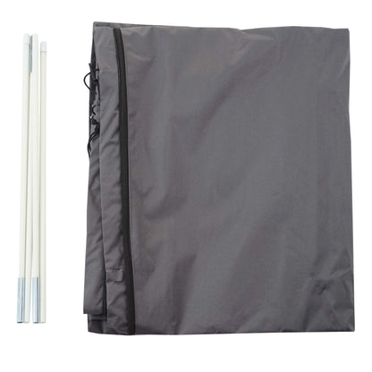 Beschermhoes 370cm voor 5x5m marktparasol MCW-D20, hoes met rits ~ antraciet