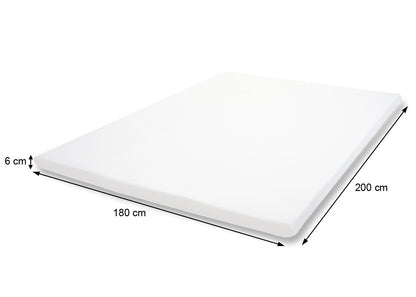6cm traagschuim matras topper MCW-E63, topper matras topper matrasbeschermer ~ 180x200cm visco foam