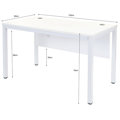 Bureau MCW-E94, bureau computer 120x60cm ~ naturel-wit