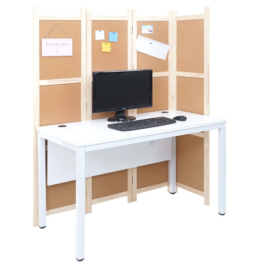 Bureau MCW-E94, bureau computerbureau met scheidingswand prikbord privacyscherm
