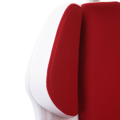 Bureaustoel MCW-F12, bureaustoel draaistoel directiestoel, schuiffunctie stof/textiel + kunstleer ~ rood/wit