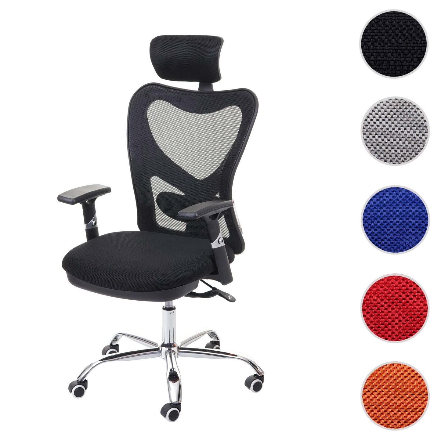 Bureaustoel MCW-F13, bureaustoel draaistoel, schuiffunctie 150kg belastbaar stof/textiel ~ zwart