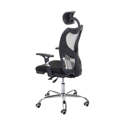 Bureaustoel MCW-F13, bureaustoel draaistoel, schuiffunctie 150kg belastbaar stof/textiel ~ zwart/grijs