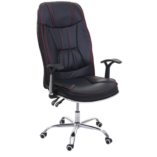 Bureaustoel MCW-F14, bureaustoel directiedraaistoel, 150kg belastbaar kunstleer ~ zwart