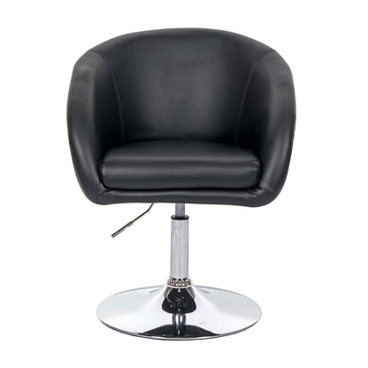 Set van 6 eetkamerstoelen MCW-F19, keukenstoel bureaustoel loungestoel, in hoogte verstelbaar ~ kunstleer zwart