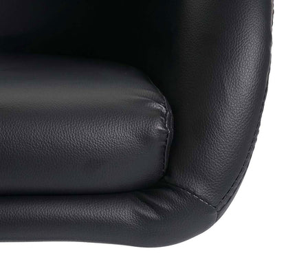 Set van 6 eetkamerstoelen MCW-F19, keukenstoel bureaustoel loungestoel, in hoogte verstelbaar ~ kunstleer zwart