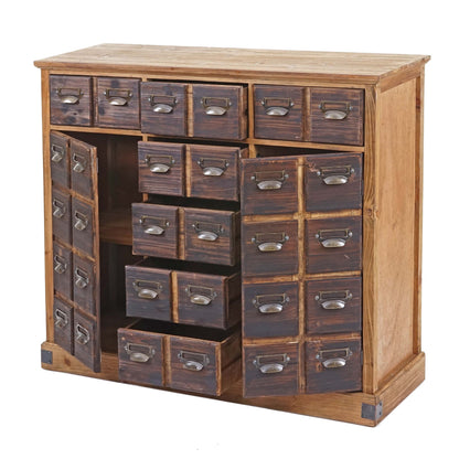 Apothekers ladenkast MCW-F33, ladekast, massief vintage dennenhout 90x100x35cm