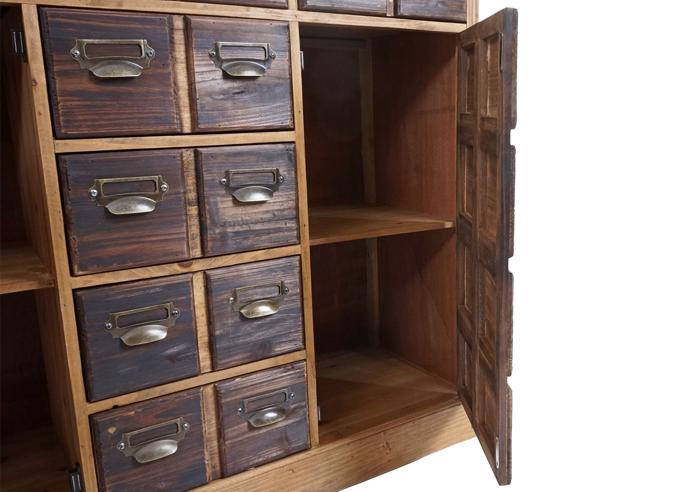 Apothekers ladenkast MCW-F33, ladekast, massief vintage dennenhout 90x100x35cm