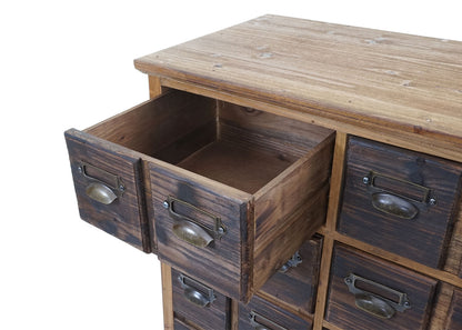 Apothekers ladenkast MCW-F33, ladekast, massief vintage dennenhout 90x100x35cm