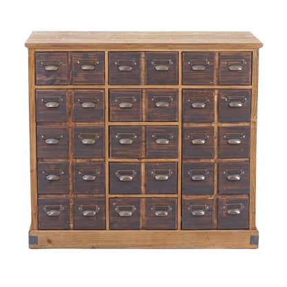 Apothekers ladenkast MCW-F33, ladekast, massief vintage dennenhout 90x100x35cm
