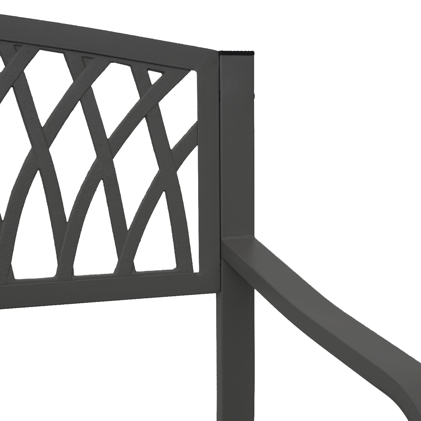 Tuinbank MCW-F45, parkzitbank, 2-zits staal met poedercoating ~ zwart