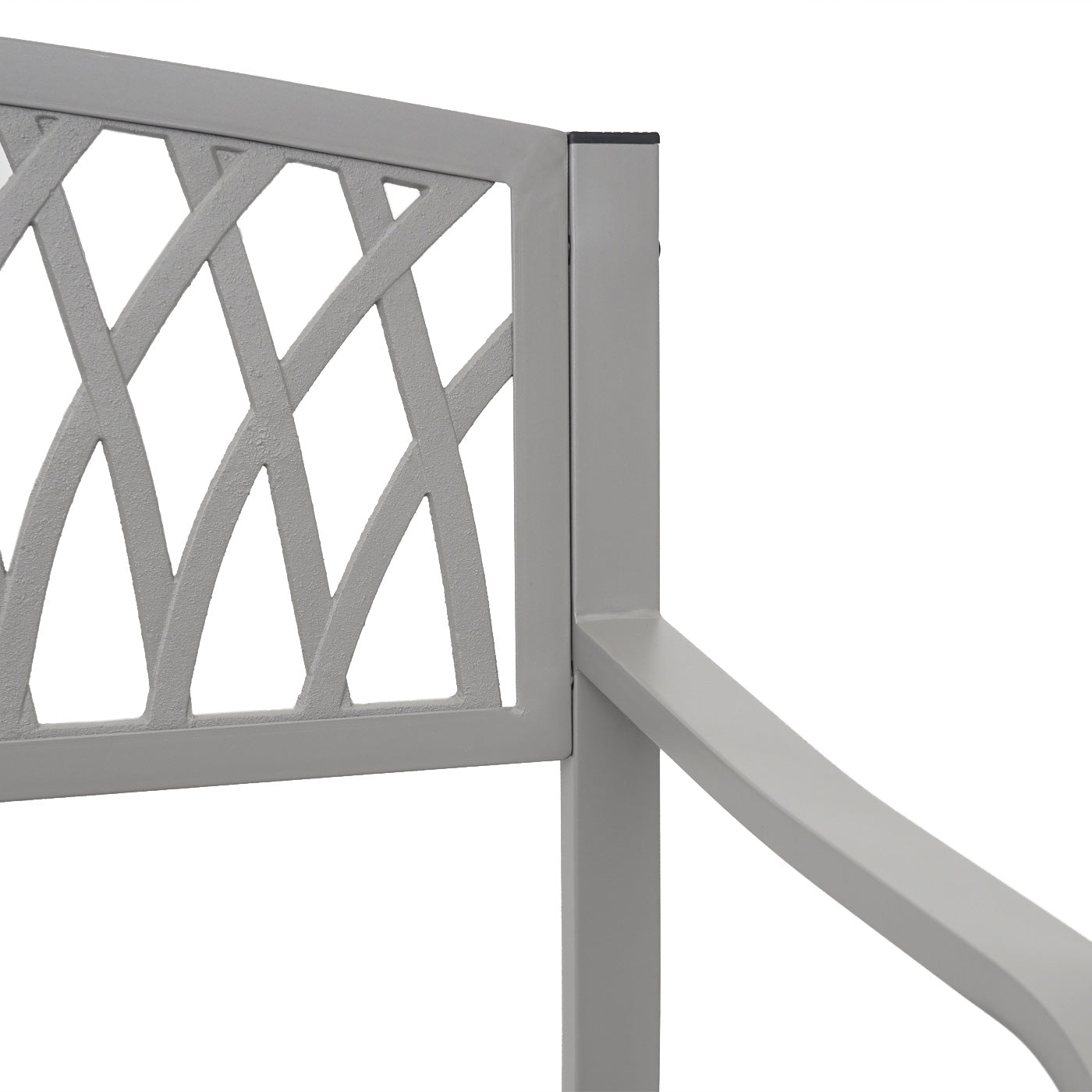 Tuinbank MCW-F45, parkzitbank, 2-zits staal met poedercoating ~ grijs