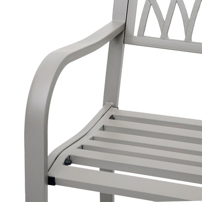 Tuinbank MCW-F45, parkzitbank, 2-zits staal met poedercoating ~ grijs