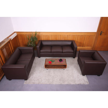 2-zits bank loungebank Lille ~ kunstleder, koffie