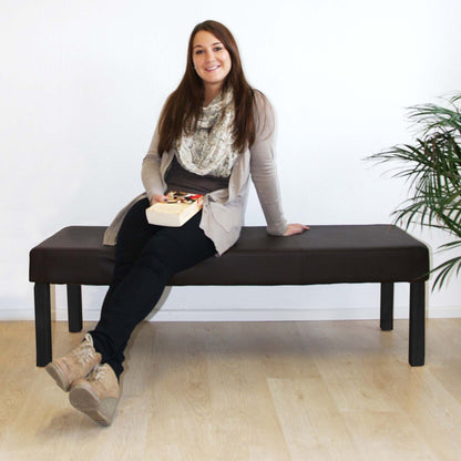 Bank Gestoffeerde bank Bank M37 kunstleer ~ 120x43x49 cm bruin, donkere poten