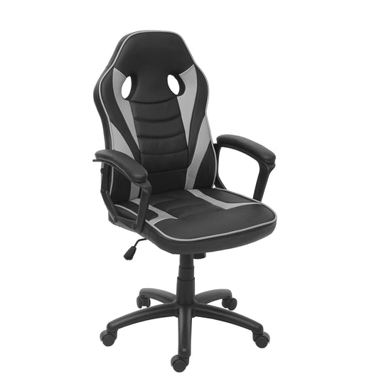 Bureaustoel MCW-F59, bureaustoel bureaustoel gamestoel, kunstleer ~ zwart/grijs
