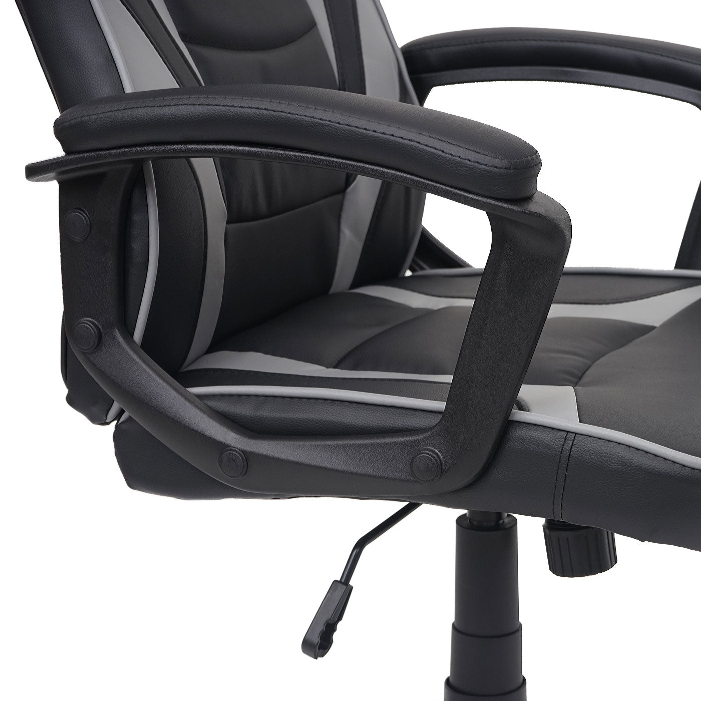 Bureaustoel MCW-F59, bureaustoel bureaustoel gamestoel, kunstleer ~ zwart/grijs