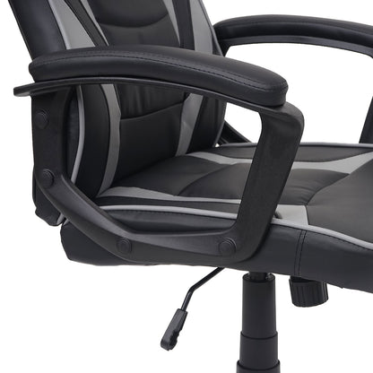 Bureaustoel MCW-F59, bureaustoel bureaustoel gamestoel, kunstleer ~ zwart/grijs