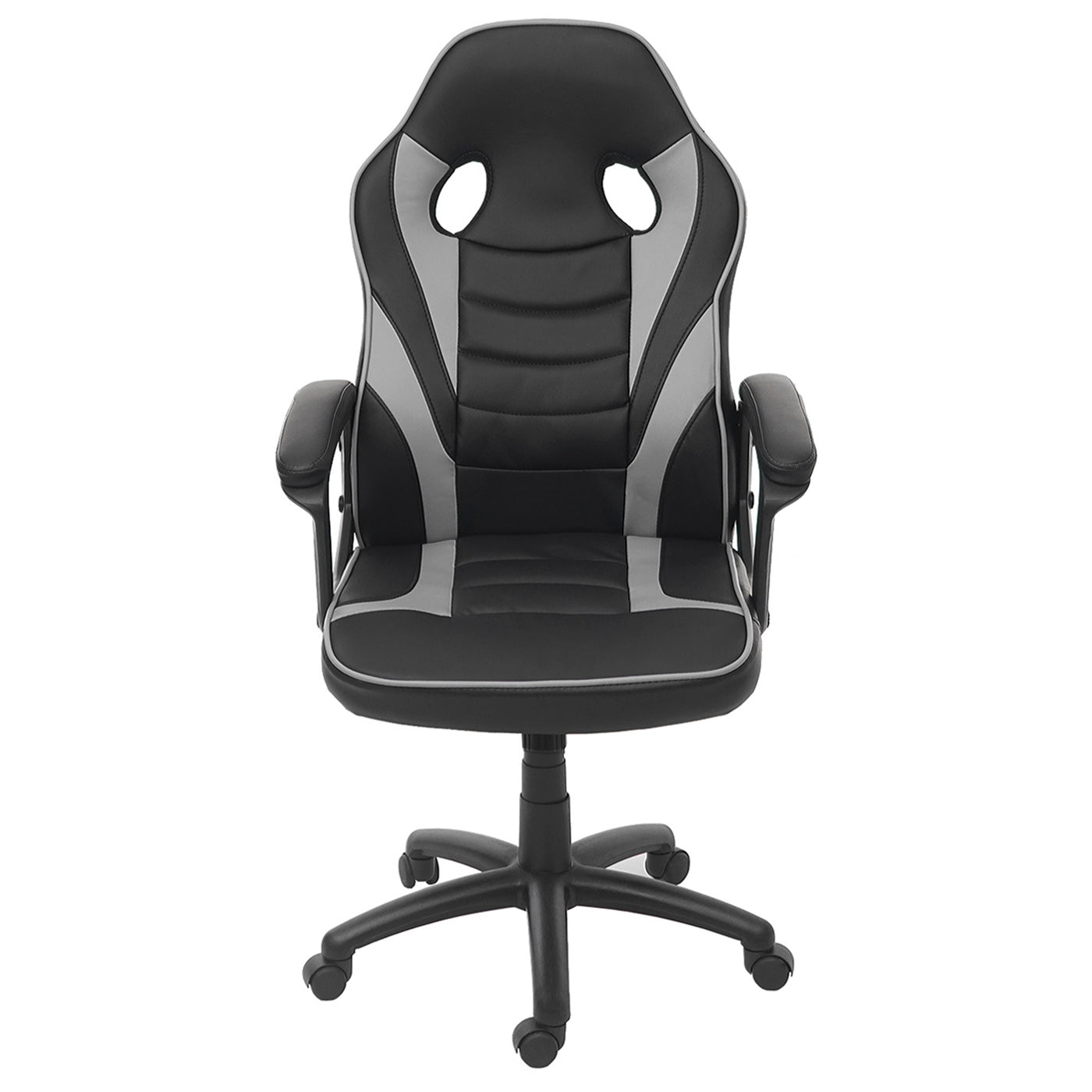 Bureaustoel MCW-F59, bureaustoel bureaustoel gamestoel, kunstleer ~ zwart/grijs