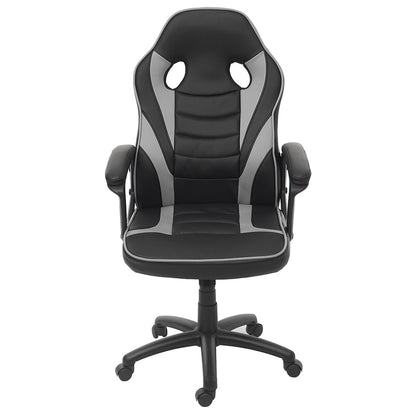 Bureaustoel MCW-F59, bureaustoel bureaustoel gamestoel, kunstleer ~ zwart/grijs