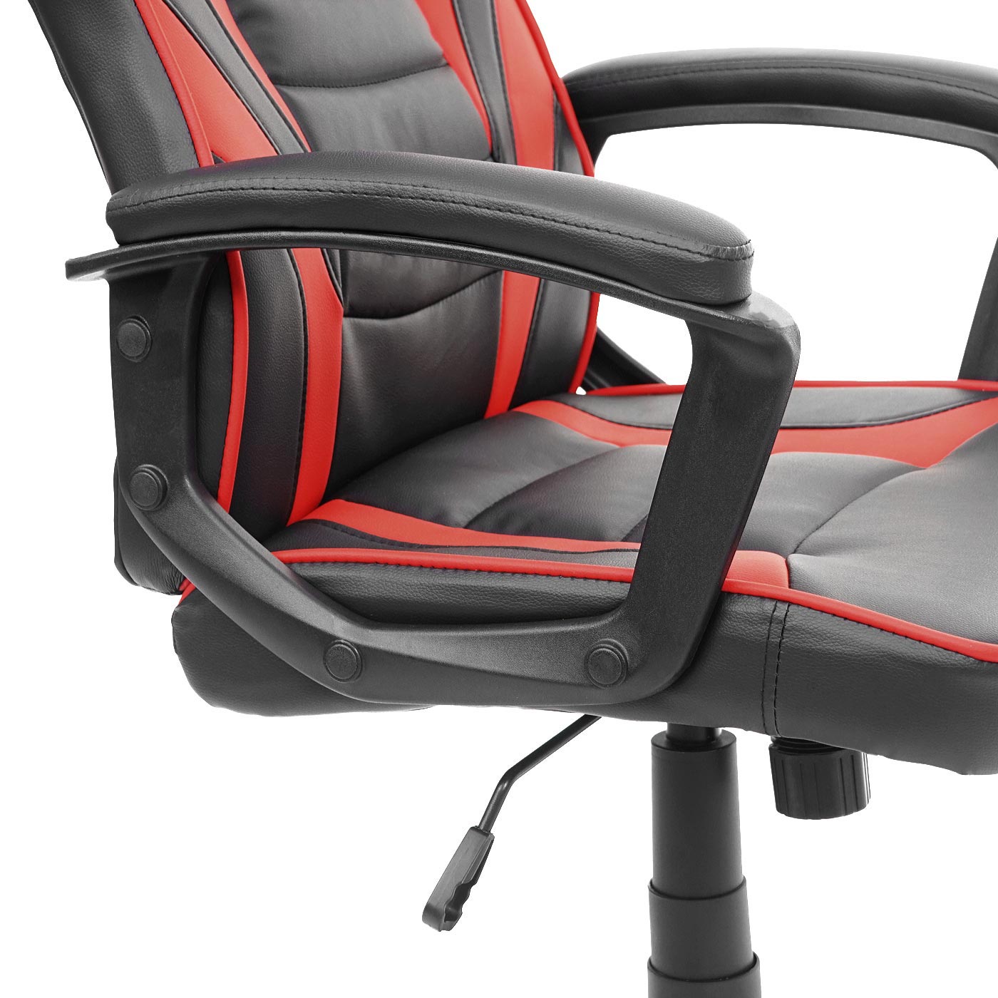 Bureaustoel MCW-F59, bureaustoel bureaustoel racestoel gamestoel, kunstleer ~ zwart/rood