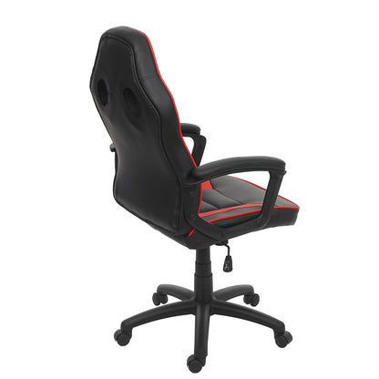 Bureaustoel MCW-F59, bureaustoel bureaustoel racestoel gamestoel, kunstleer ~ zwart/rood