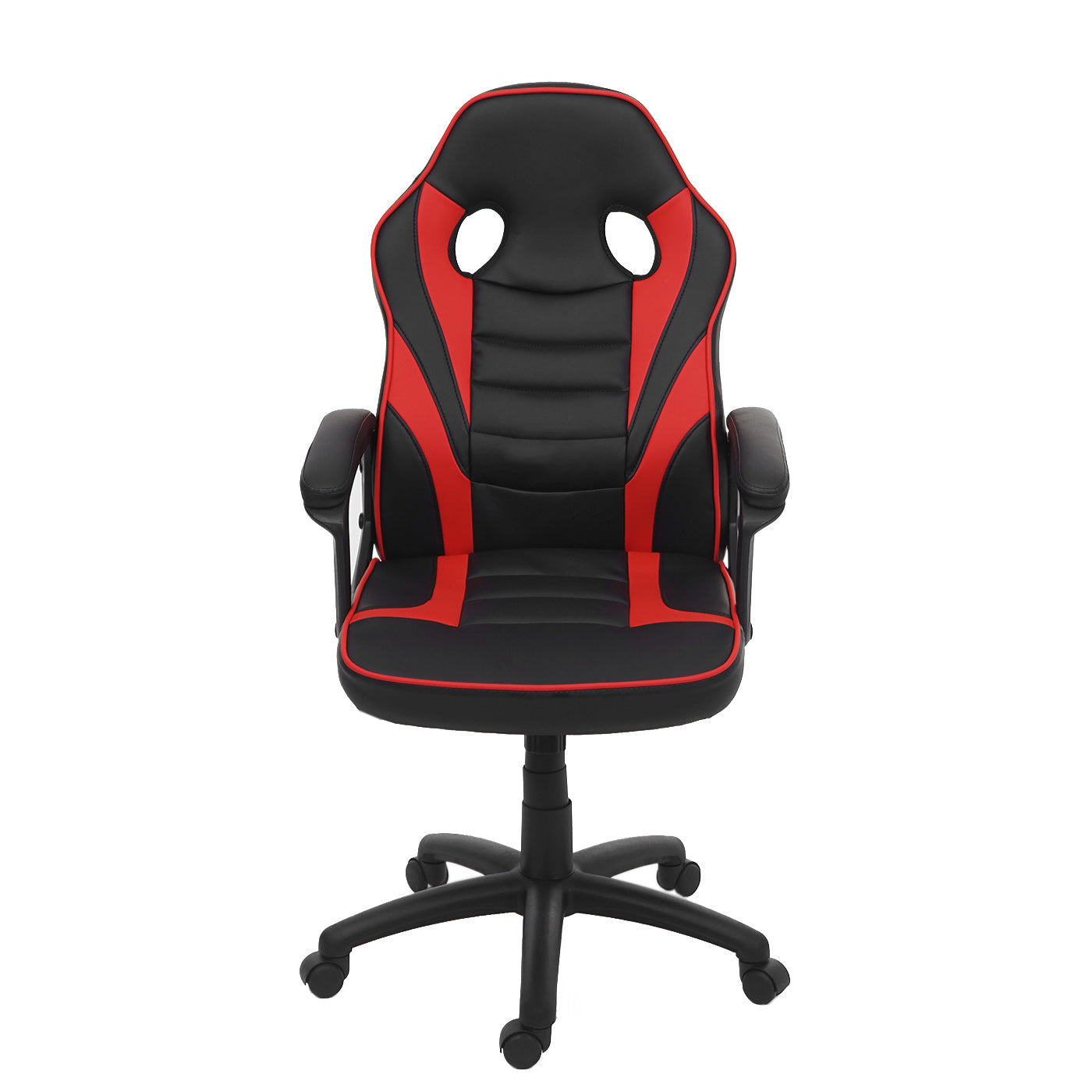 Bureaustoel MCW-F59, bureaustoel bureaustoel racestoel gamestoel, kunstleer ~ zwart/rood