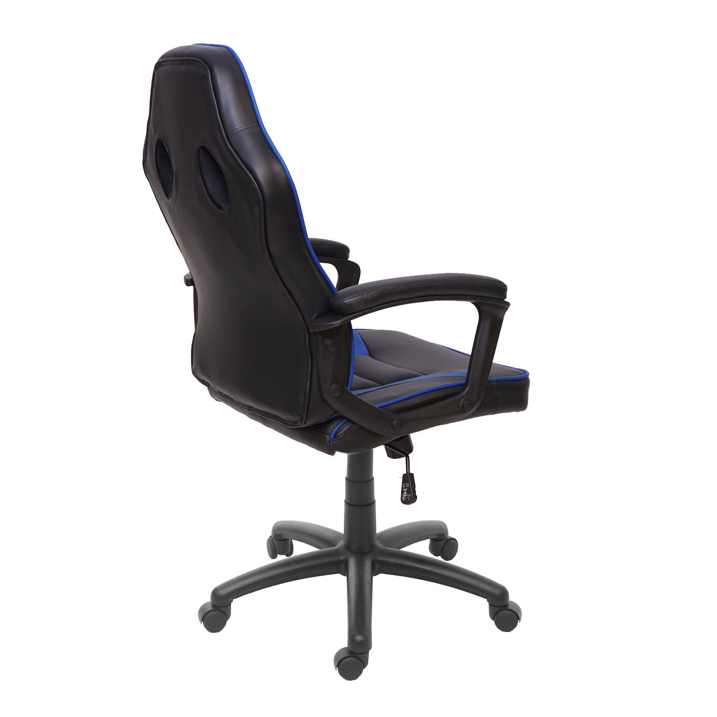 Bureaustoel MCW-F59, bureaustoel bureaustoel racestoel gamestoel, kunstleer ~ zwart/blauw