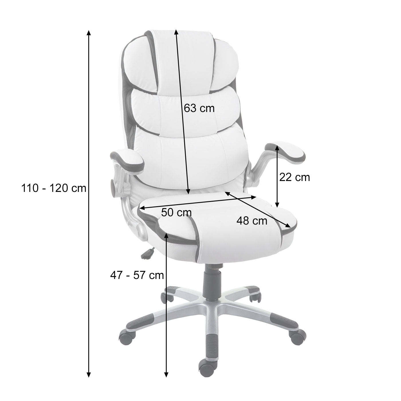 Bureaustoel MCW-F80, bureaustoel, directiedraaistoel, kunstleer ~ zwart