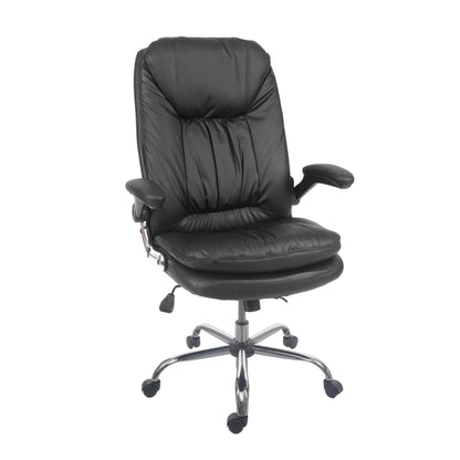 Bureaustoel MCW-F81, bureaustoel directiedraaistoel, kunstleder met veerkern ~ zwart