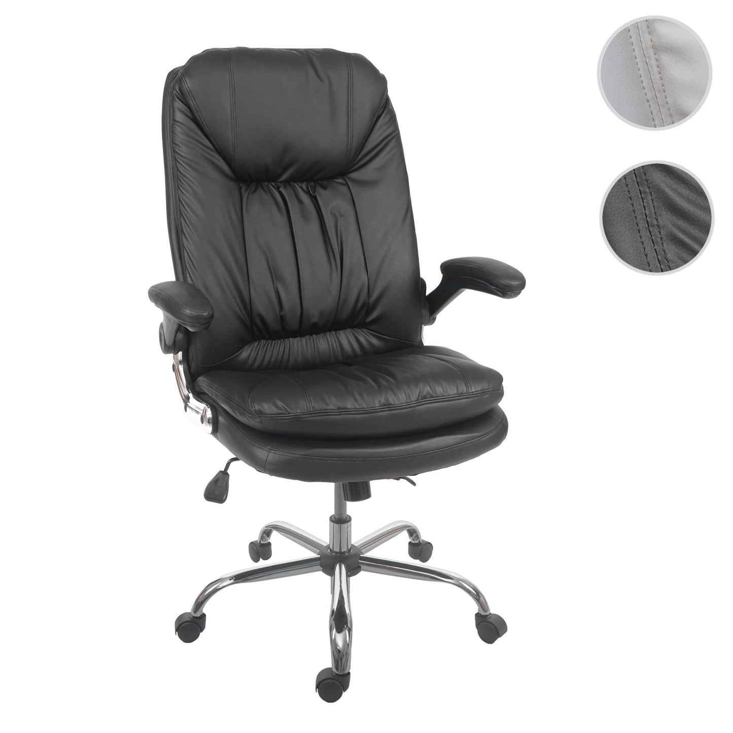 Bureaustoel MCW-F81, bureaustoel directiedraaistoel, kunstleder met veerkern ~ zwart