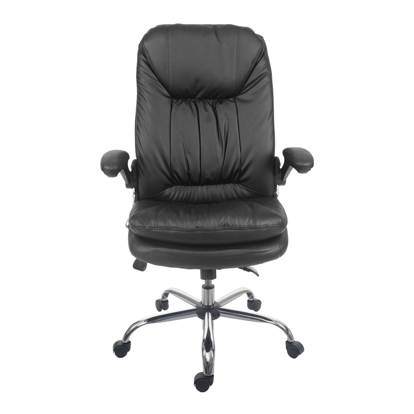 Bureaustoel MCW-F81, bureaustoel directiedraaistoel, kunstleder met veerkern ~ zwart