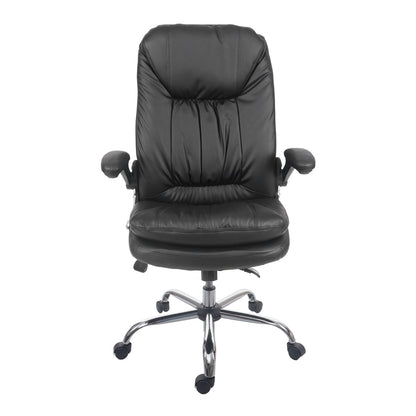 Bureaustoel MCW-F81, bureaustoel directiedraaistoel, kunstleder met veerkern ~ zwart
