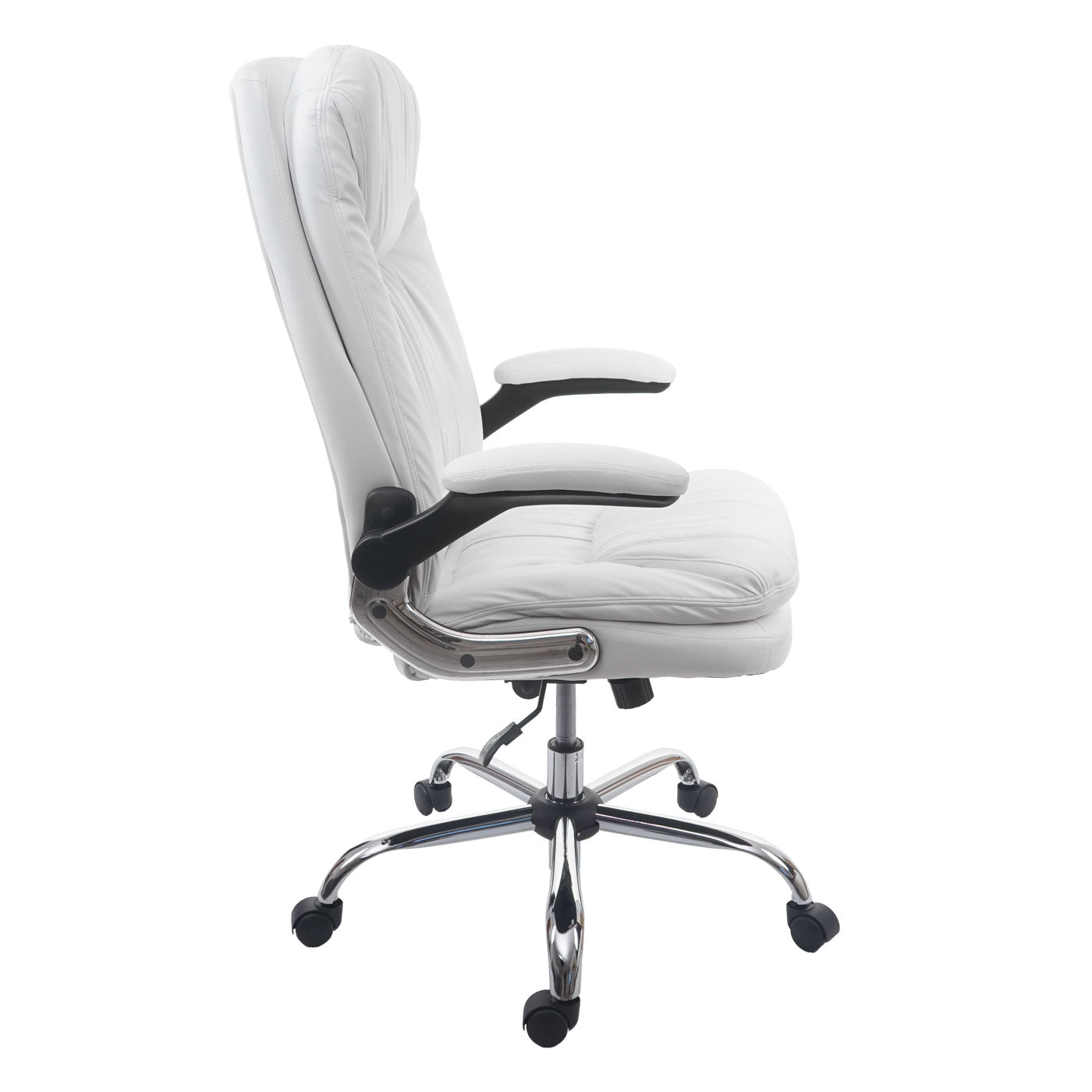 Bureaustoel MCW-F81, bureaustoel directiedraaistoel, kunstleder met veerkern ~ wit